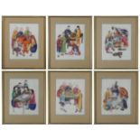 SET 6 CHINESE QING PITH PAPER PAINTINGS