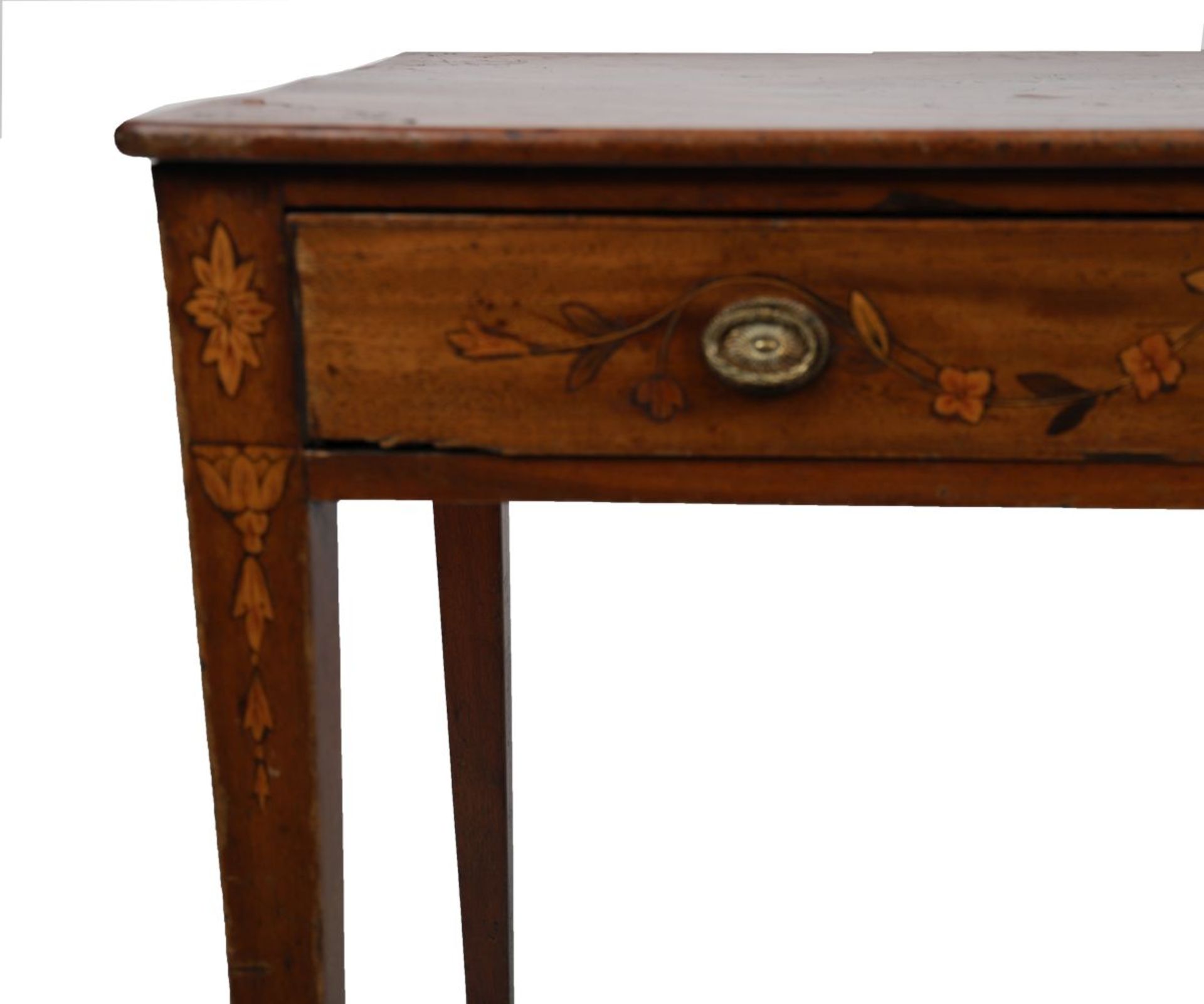 GEORGE III MAHOGANY & MARQUETRY TABLE - Image 3 of 3