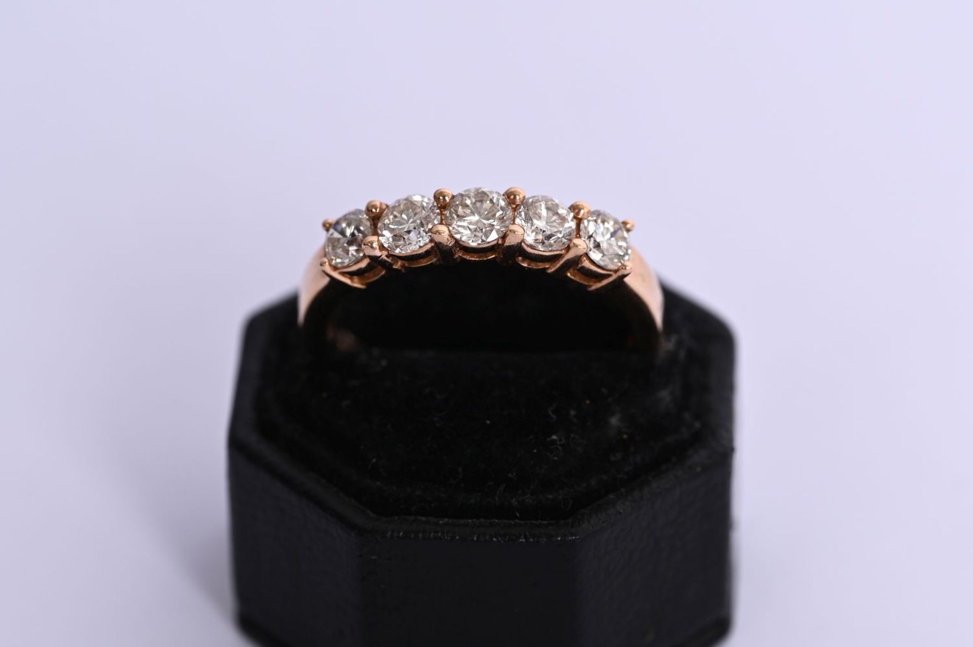 18K ROSE GOLD 5-STONE DIAMOND RING