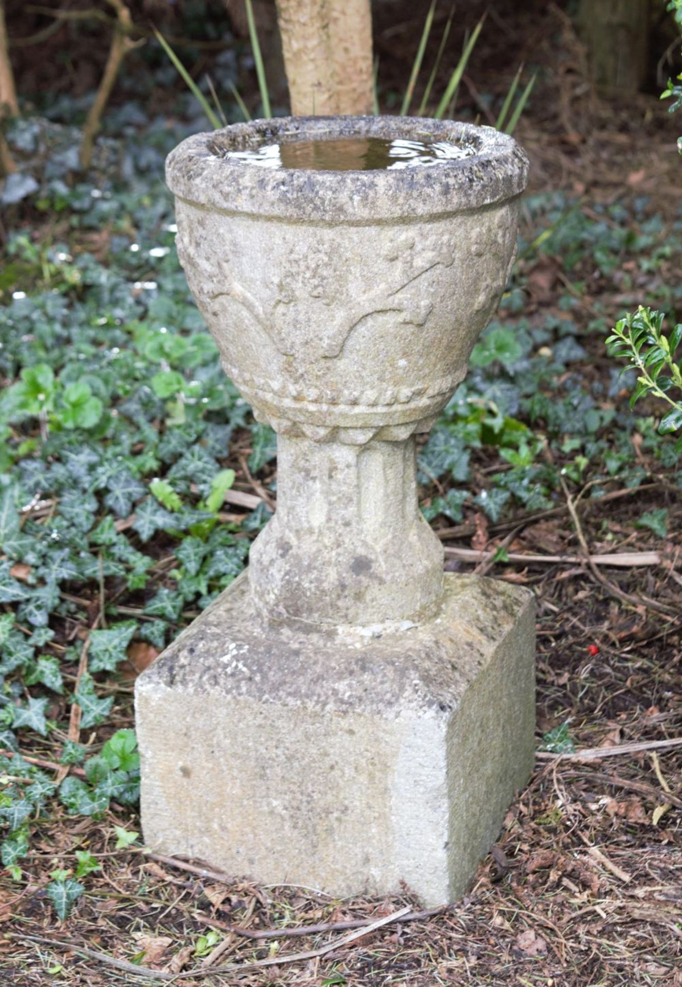 19TH-CENTURY CARVED STONE FONT - Image 3 of 3