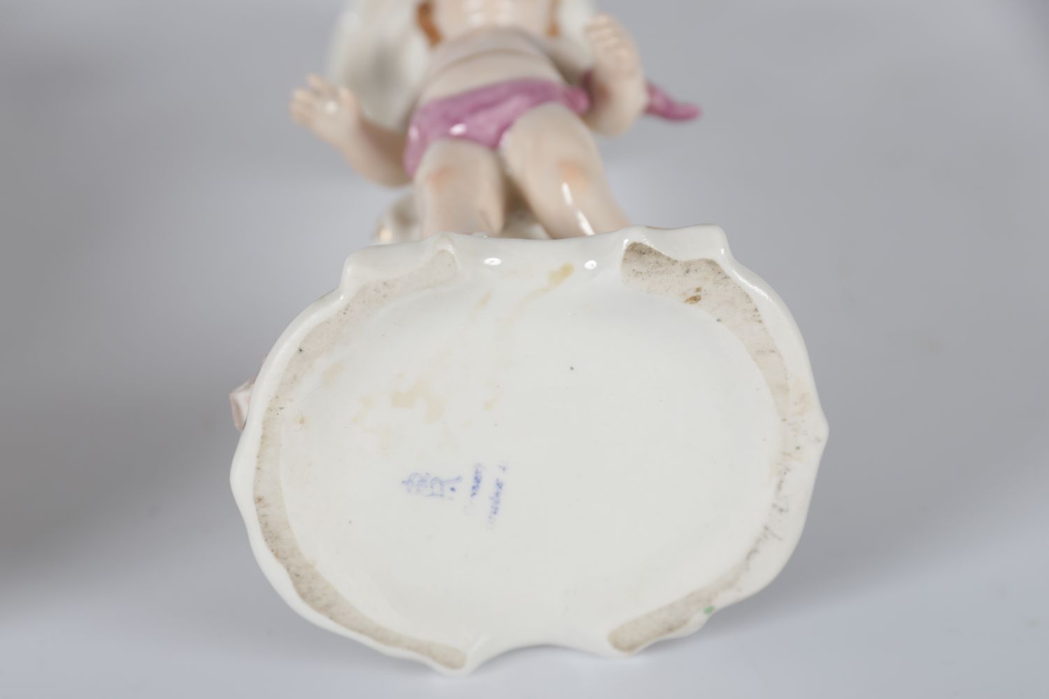 PAIR GERMAN PORCELAIN CHERUB STEMMED CANDLESTICKS - Image 3 of 3