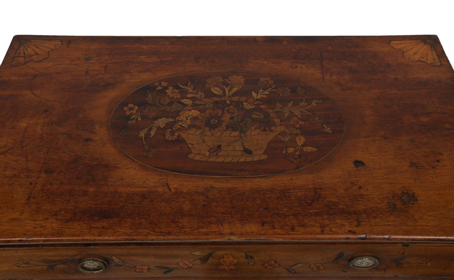 GEORGE III MAHOGANY & MARQUETRY TABLE - Image 2 of 3