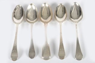 SET OF 5 SILVER SERVING SPOONS