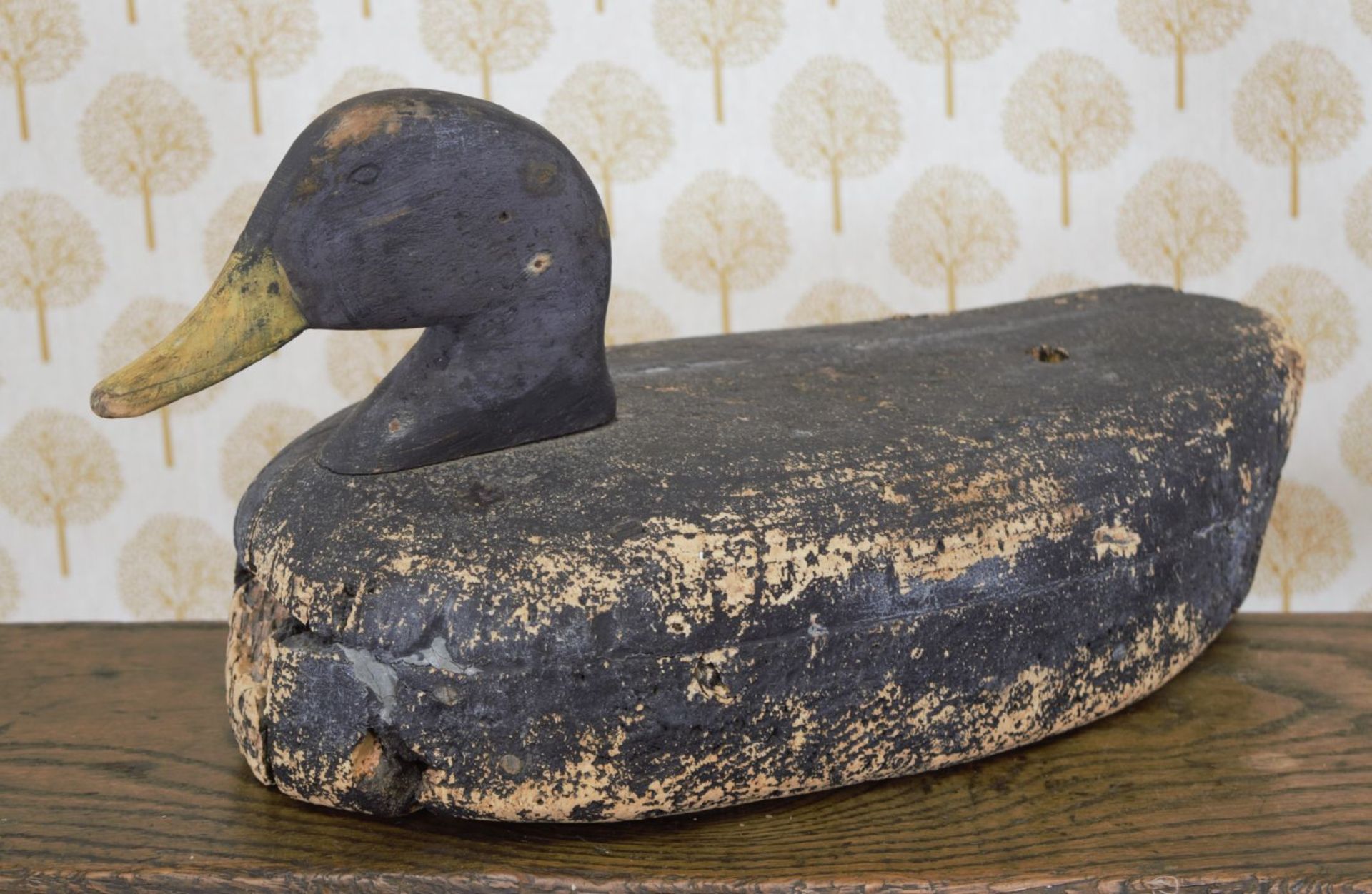 LARGE 18TH-CENTURY CORK WOOD DECOY DUCK - Image 2 of 2