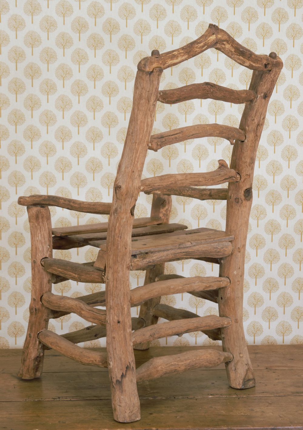 EARLY 19TH-CENTURY DRIFTWOOD KITCHEN CHAIR - Image 3 of 5