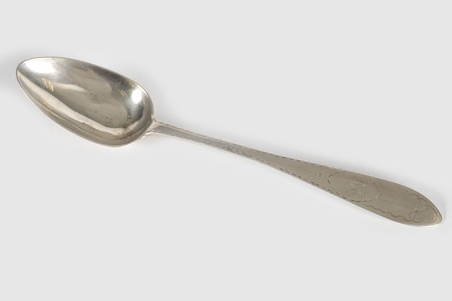 18TH-CENTURY CORK SILVER SERVING SPOON