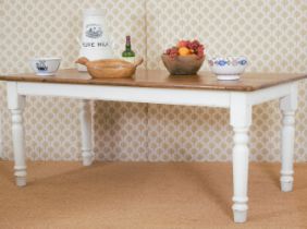 19TH-CENTURY PINE FARMHOUSE KITCHEN TABLE