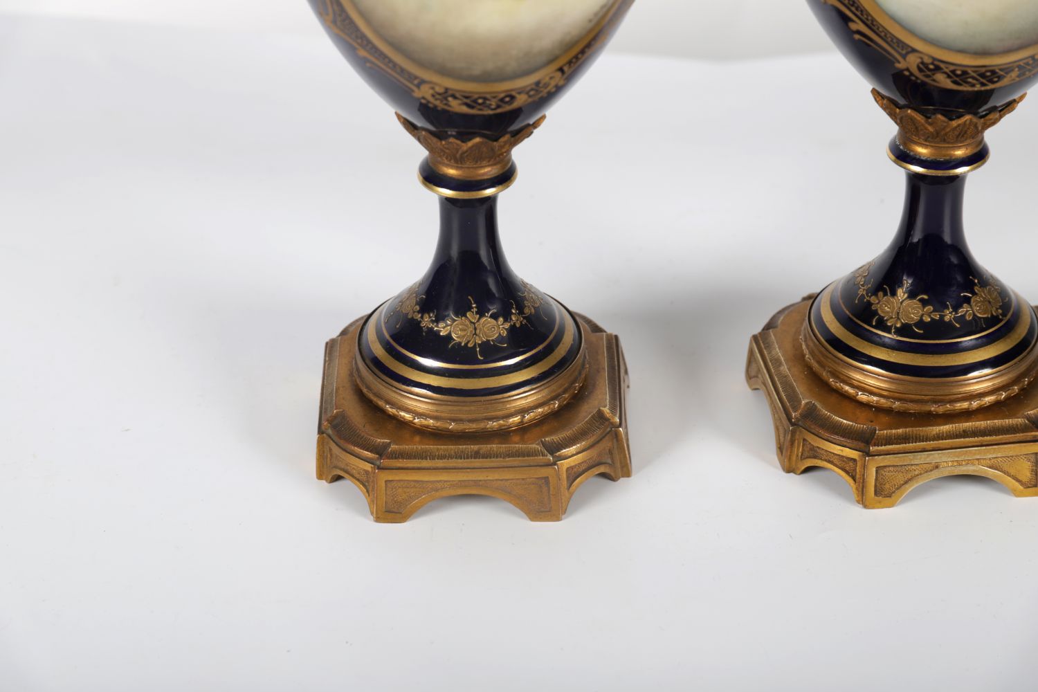 PAIR 19TH-CENTURY SEVRES ORMOLU MOUNTED VASES - Image 2 of 3