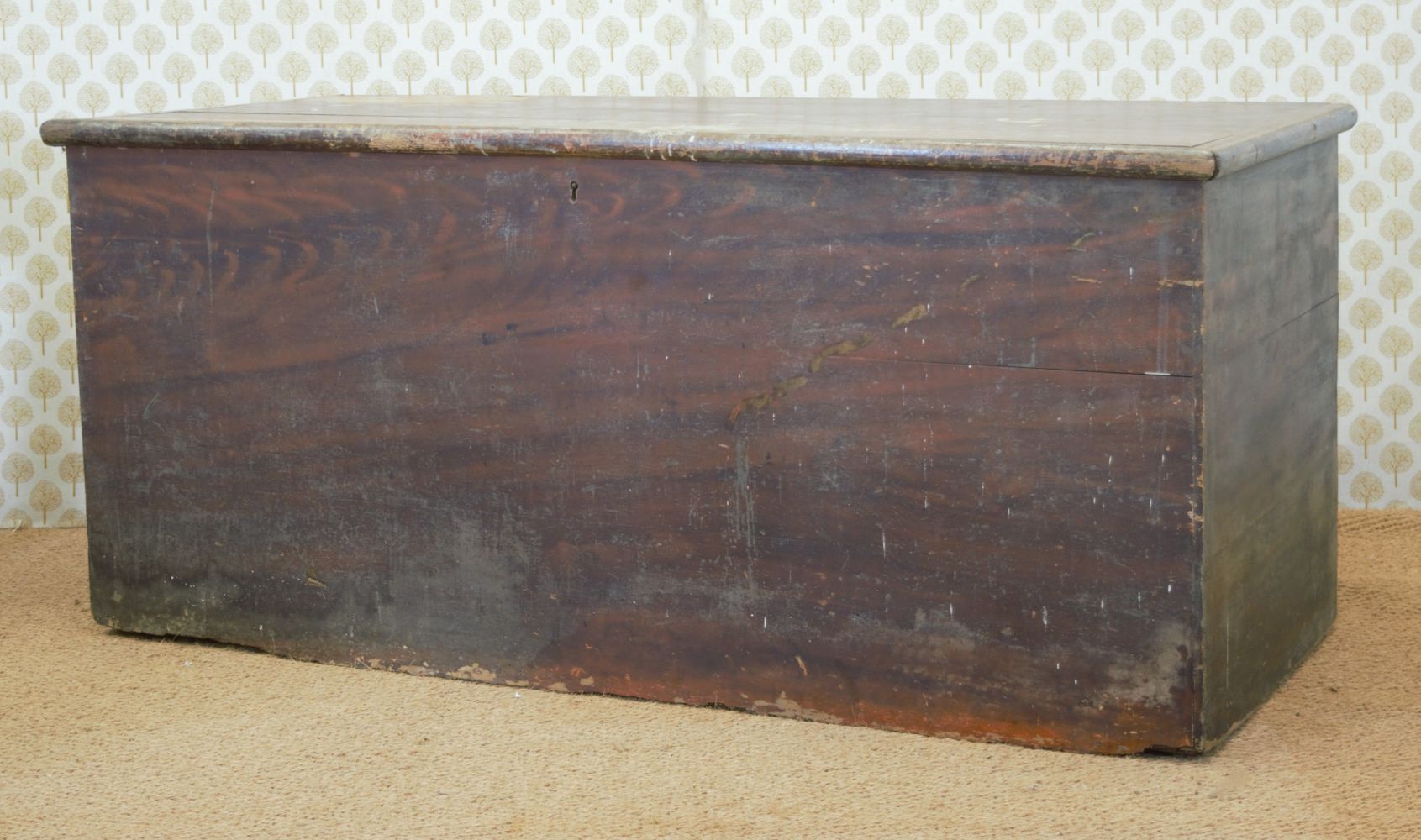 LARGE 19TH-CENTURY PINE TRUNK/COFFER - Image 2 of 2