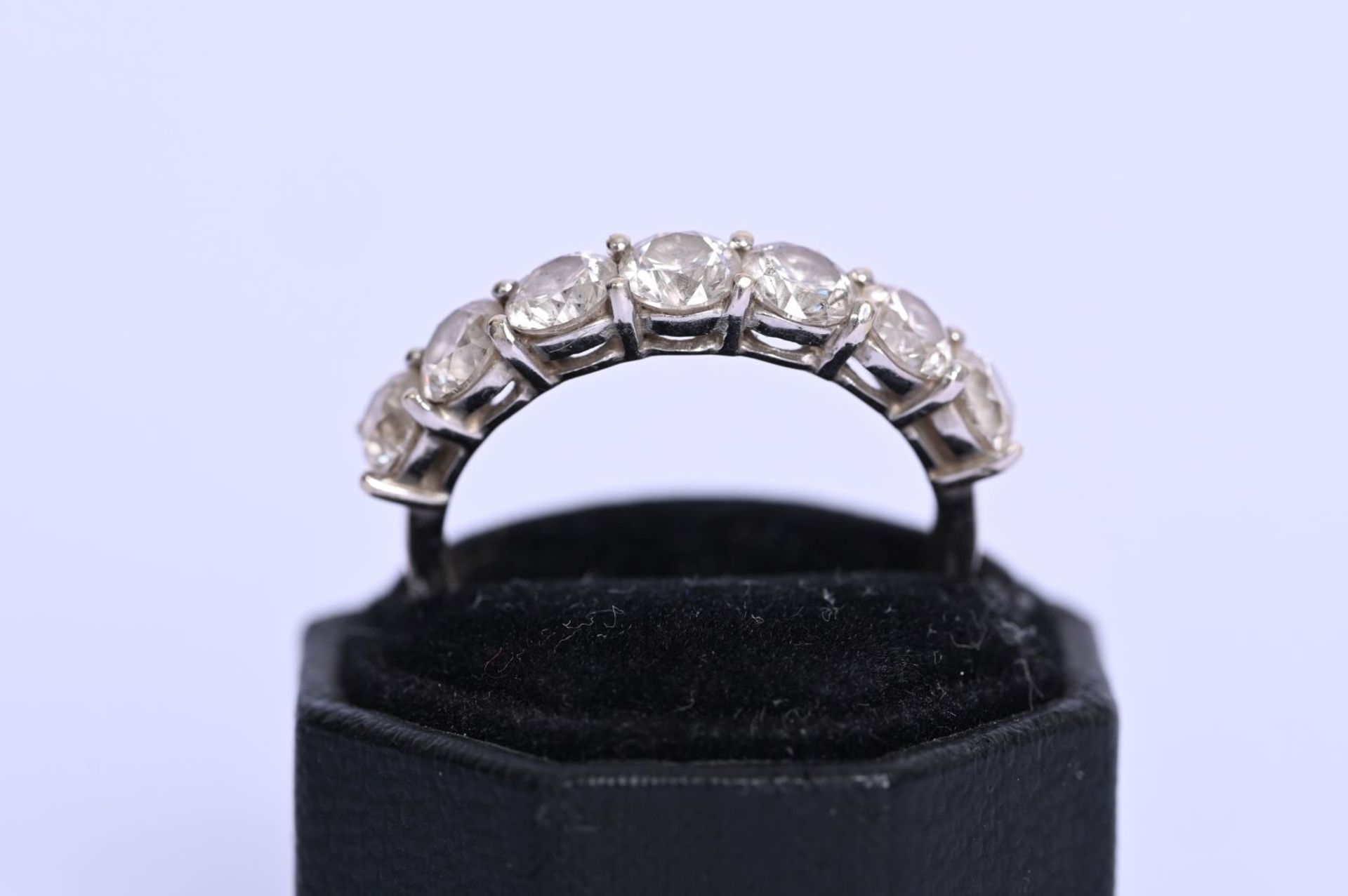 18K WHITE GOLD 9-STONE DIAMOND RING - Image 2 of 2