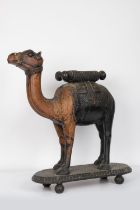 LARGE 19TH-CENTURY CARVED HARDWOOD CAMEL