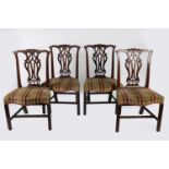 SET 4 18TH-CENTURY CHIPPENDALE CHAIRS
