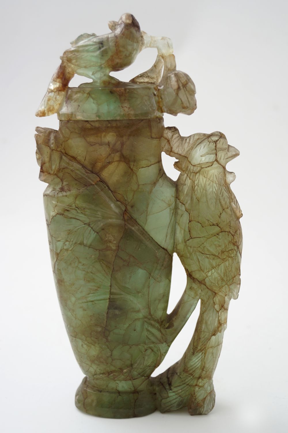CHINESE QING GREEN QUARTZ VASE AND COVER - Image 4 of 4
