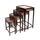 19TH-CENTURY CHINESE NEST OF 4 HARDWOOD TABLES