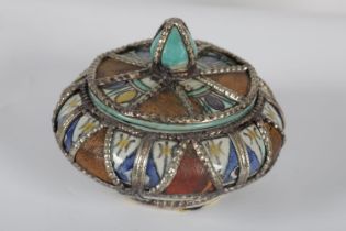 MOROCCAN ART JAR AND COVER