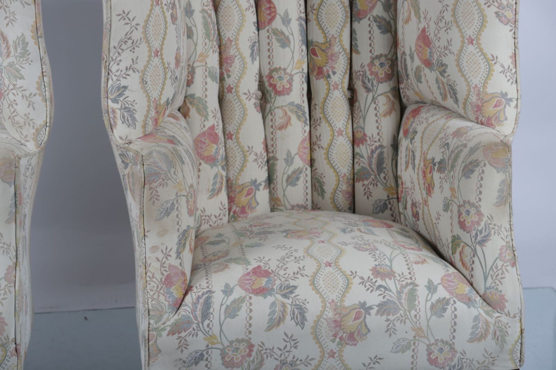 PAIR GEORGE III SYTLE WING BACK ARMCHAIRS - Image 3 of 3