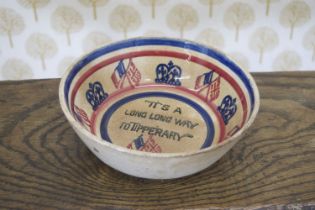 19TH-CENTURY SPONGEWARE PORRIDGE BOWL