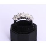 18K WHITE GOLD 5 STONE DIAMOND RING