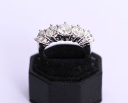 18K WHITE GOLD 5 STONE DIAMOND RING