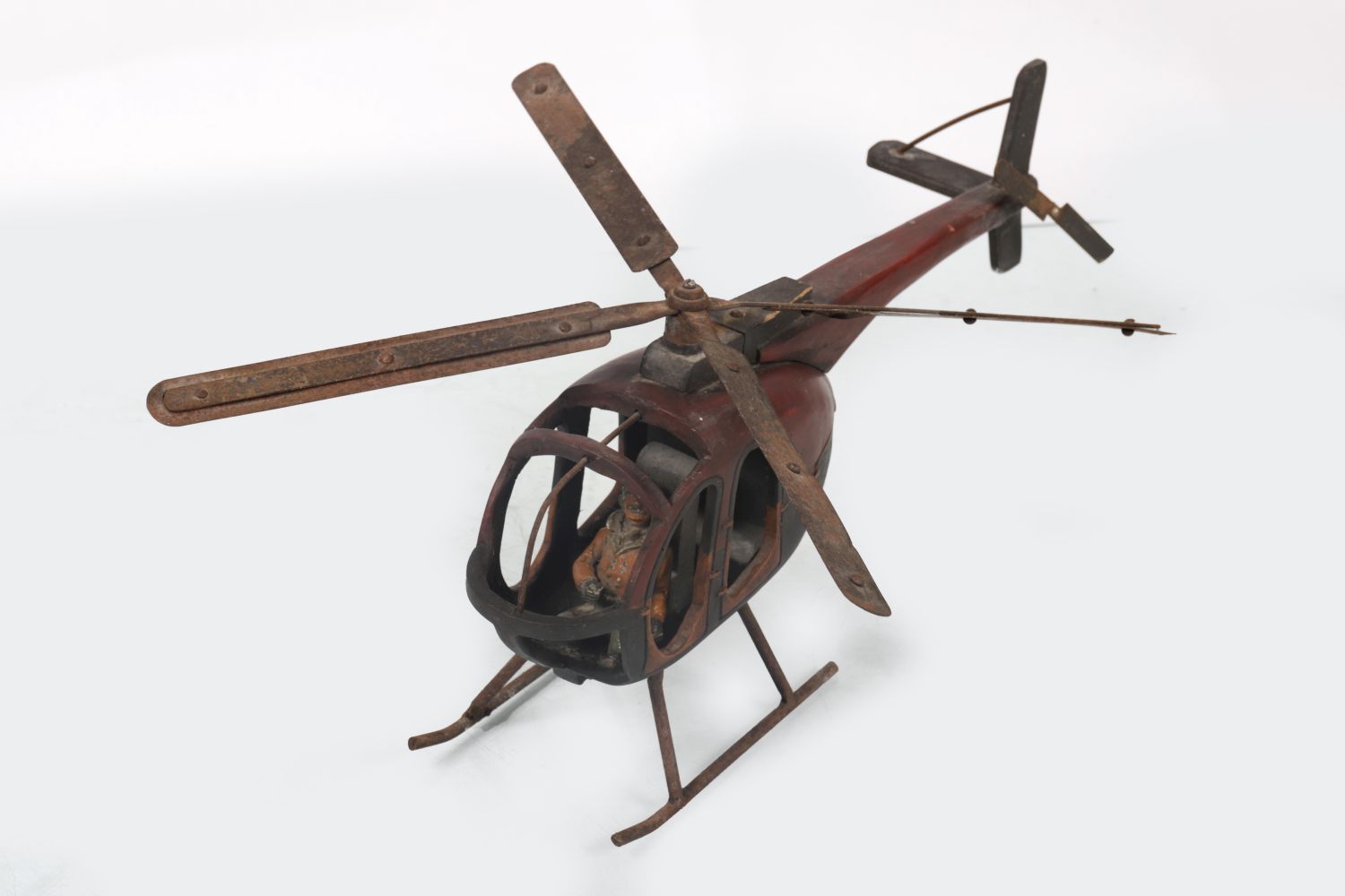 SCALE WOODEN MODEL OF A HELICOPTER
