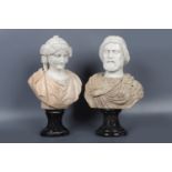 PAIR CLASSICAL MARBLE BUSTS