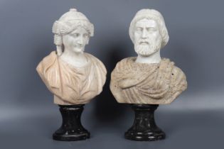 PAIR CLASSICAL MARBLE BUSTS