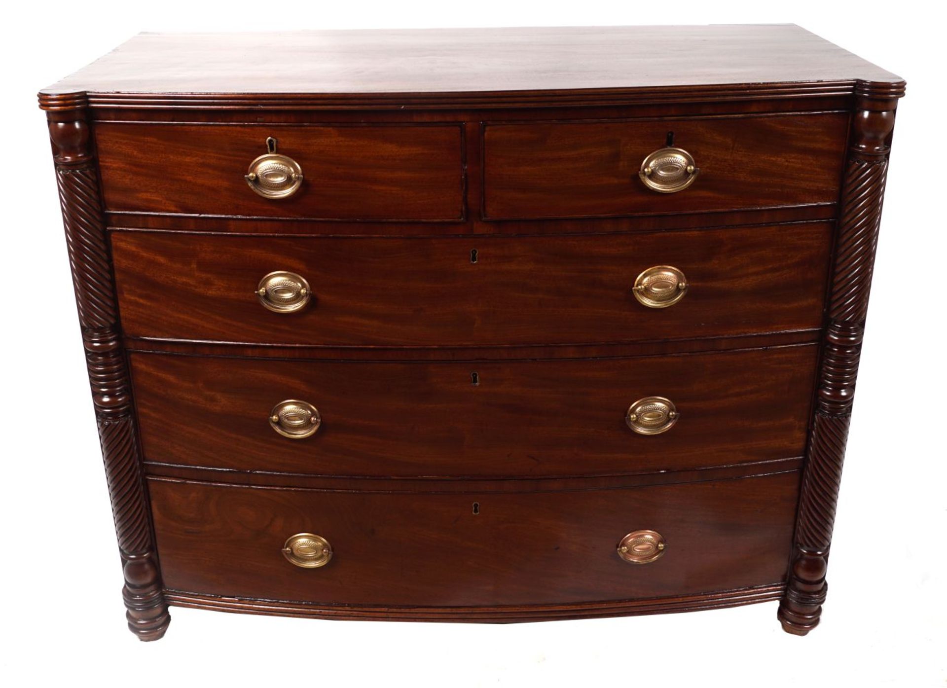 19TH-CENTURY MAHOGANY BOW-FRONT CHEST