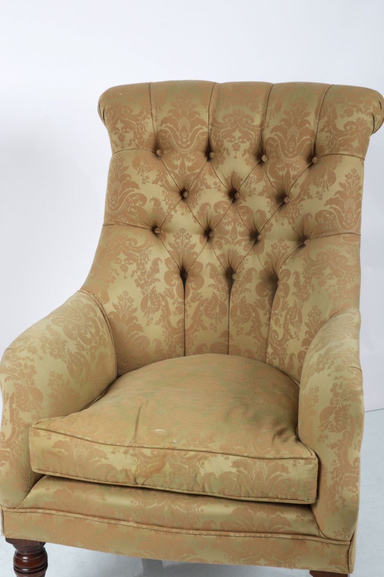 VICTORIAN STYLE UPHOLSTERED ARMCHAIR - Image 3 of 3