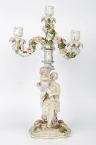 19TH-CENTURY GERMAN PORCELAIN FIGURAL CANDELABRA