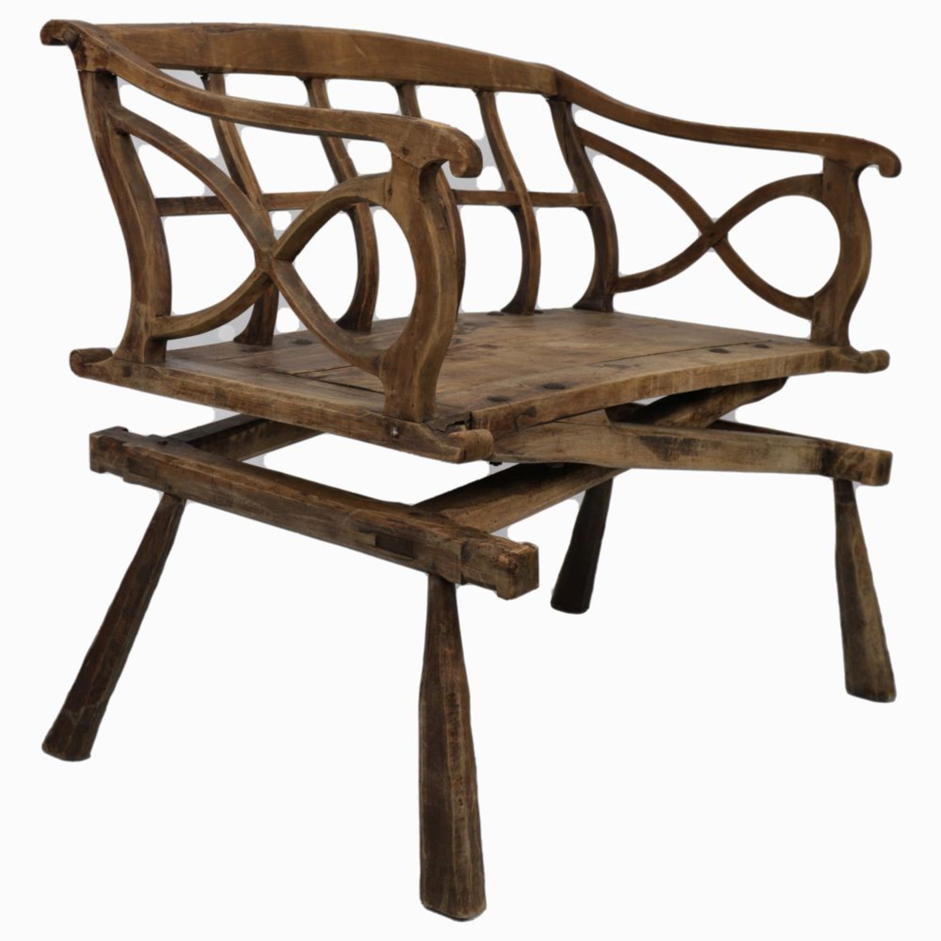 19TH-CENTURY RUSTIC WOOD BENCH - Image 2 of 2