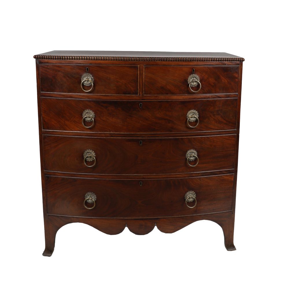 REGENCY MAHOGANY BOW FRONT CHEST