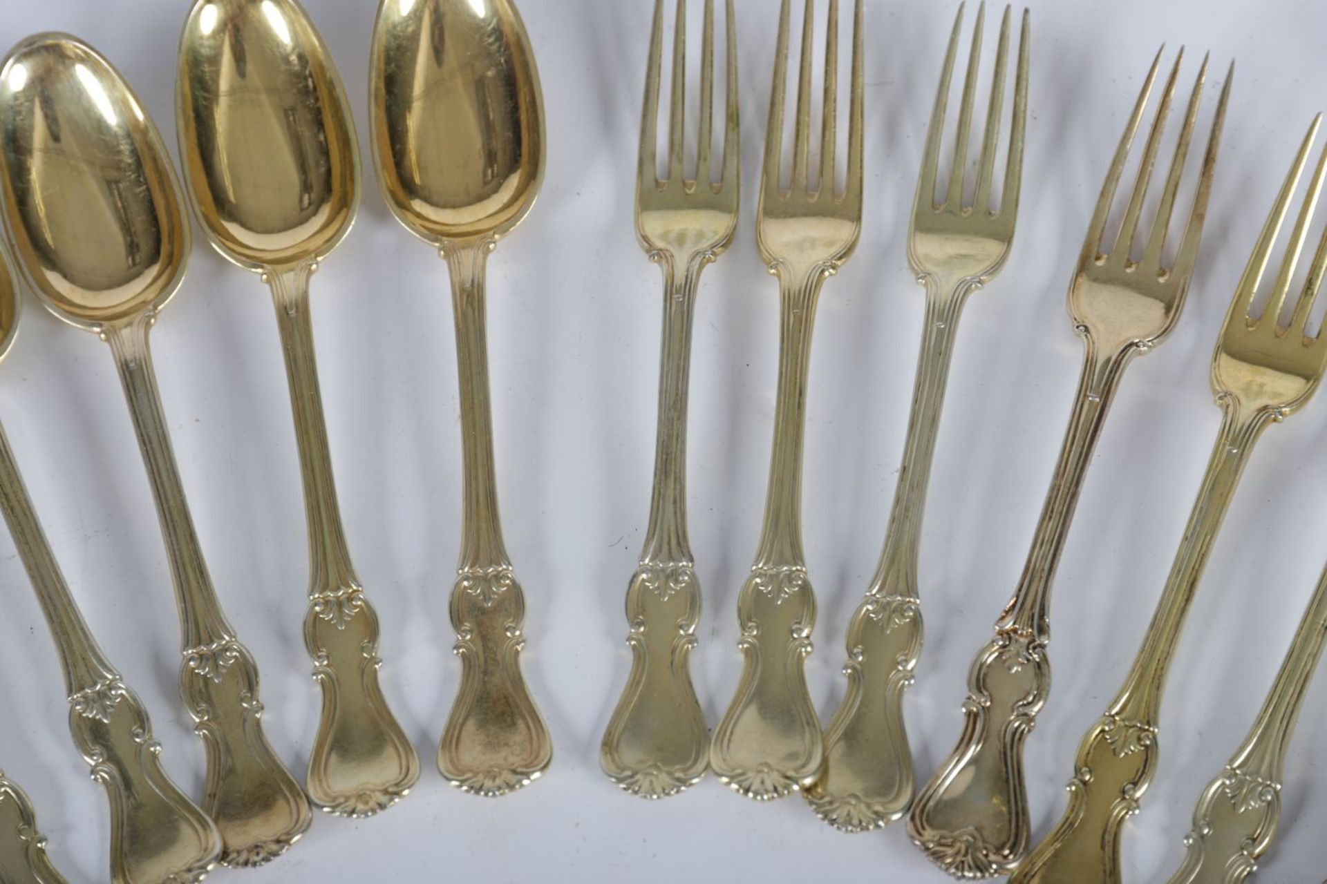 SET OF GILDED SILVER CUTLERY: - Image 3 of 3