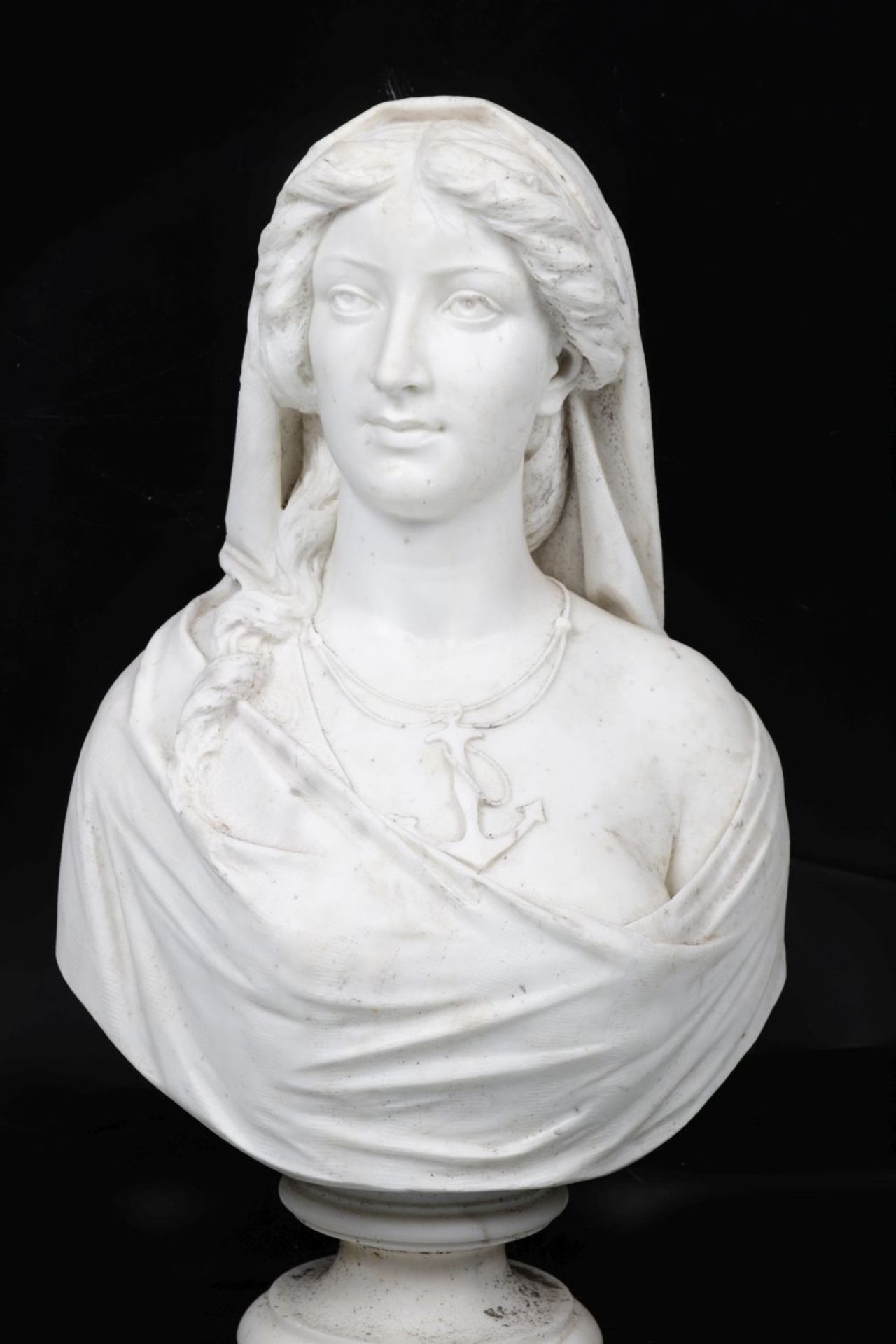 19TH-CENTURY FRENCH CARRARA MARBLE BUST - Image 4 of 4