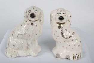 PAIR STAFFORDSHIRE DOGS