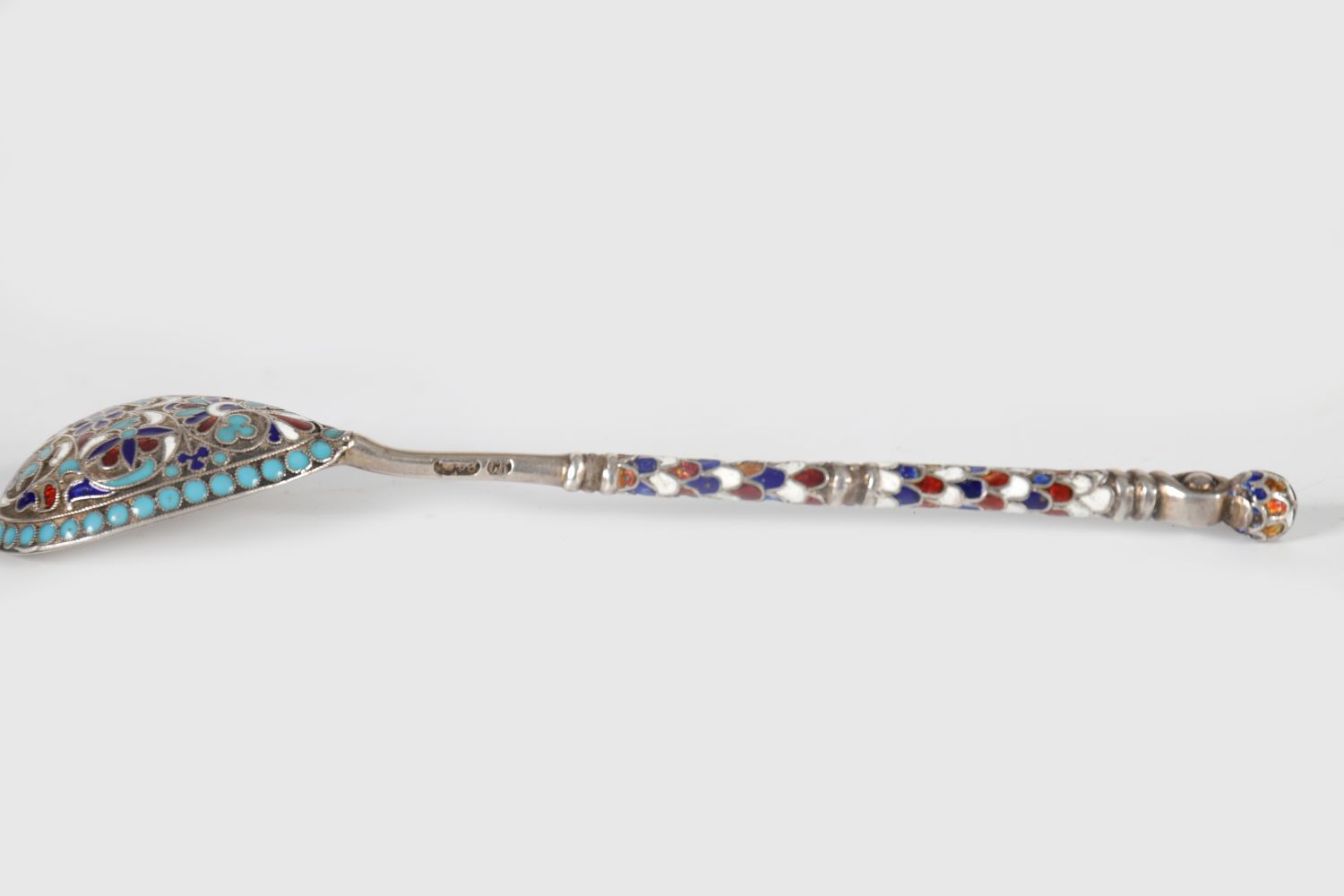 RUSSIAN SILVER AND CLOISONNE ENAMELLED SPOON - Image 2 of 2