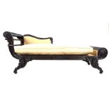 ANGLO-INDIAN HARDWOOD CHAISE LONGUE