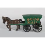 CAST IRON US MAIL HORSE AND COACH