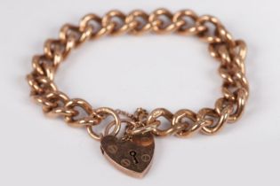 9K ROSE GOLD CURB LINK BRACELET