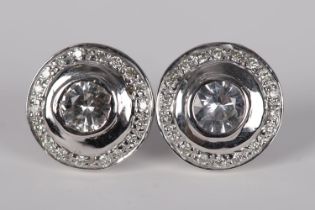 PR 18K GOLD, WHITE SAPPHIRE & DIAMOND EARRINGS