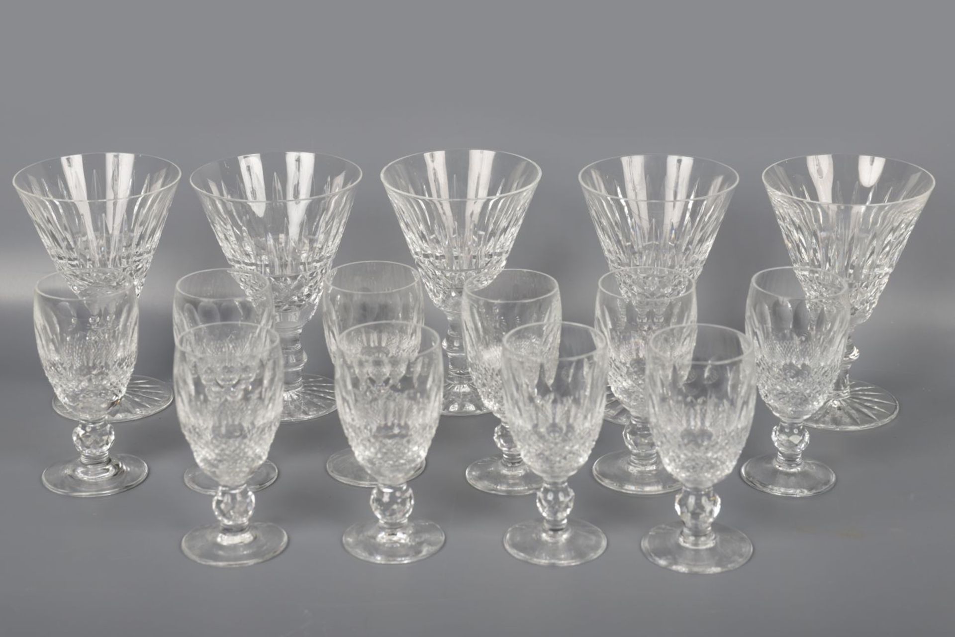 LOT OF 15 WATERFORD CRYSTAL STEMMED GLASSES