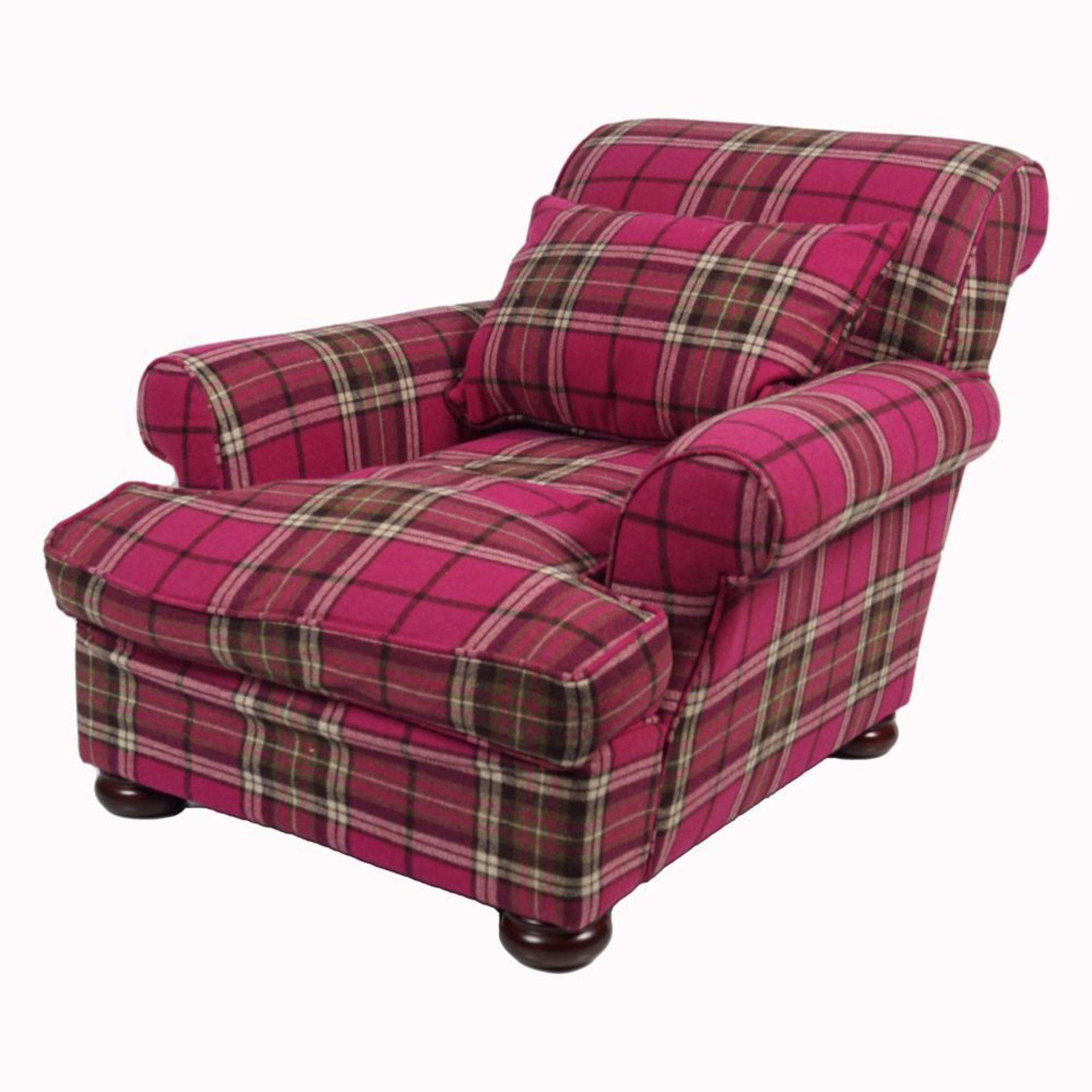 DESIGNER TARTAN UPHOLSTERED ARMCHAIR - Image 2 of 2