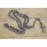 19TH-CENTURY CARVED WOOD ROSARY BEADS