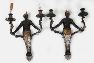 PAIR EARLY 20TH-CENTURY BLACKAMOOR APPLIQUES