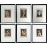 SET OF 6 SIGNED E. M. HESTER MEZZOTINTS