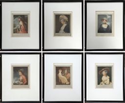 SET OF 6 SIGNED E. M. HESTER MEZZOTINTS