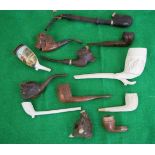 COLLECTION OF 12 TOBACCO PIPES