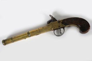 18TH-CENTURY BRASS PISTOL