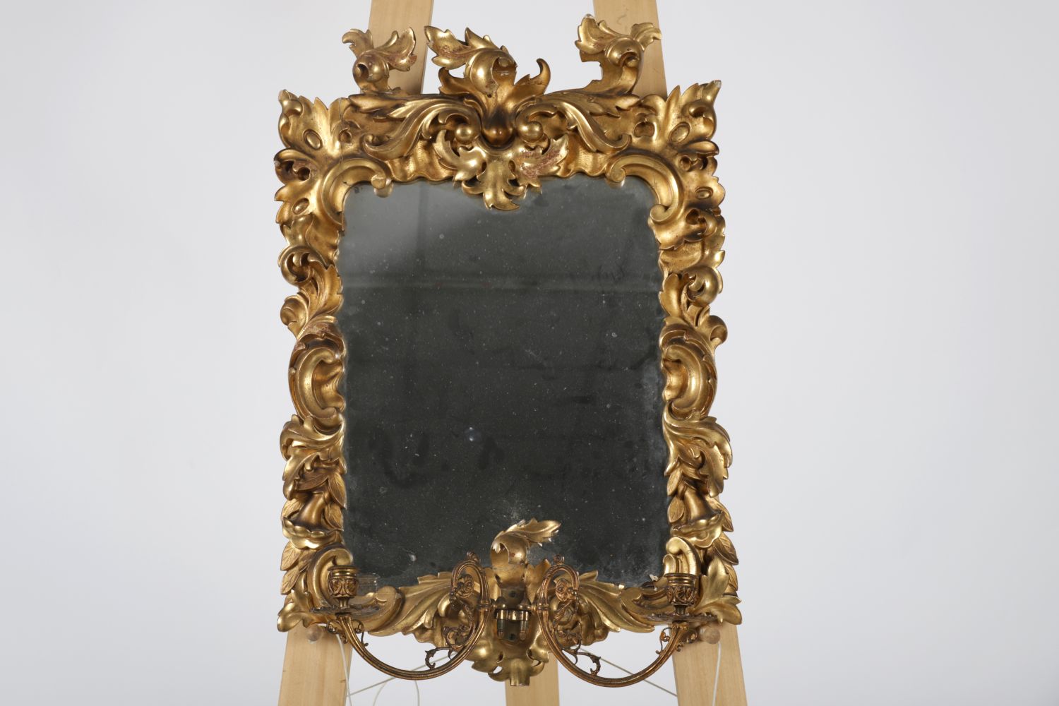 PR 19TH-CENTURY CARVED FLORENTINE SCONCE MIRRORS - Image 3 of 4