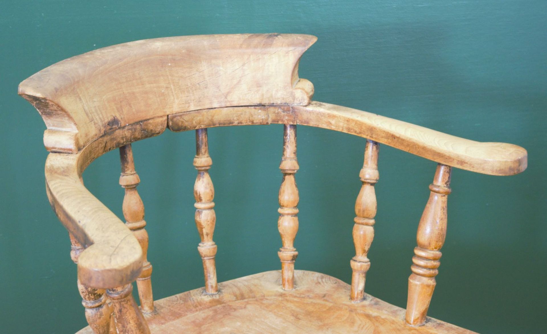 19TH-CENTURY ASH & ELM SMOKER'S BOW CHAIR - Image 3 of 3