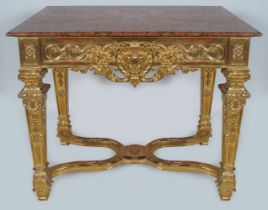 19TH-CENTURY CARVED GILTWOOD CONSOLE TABLE